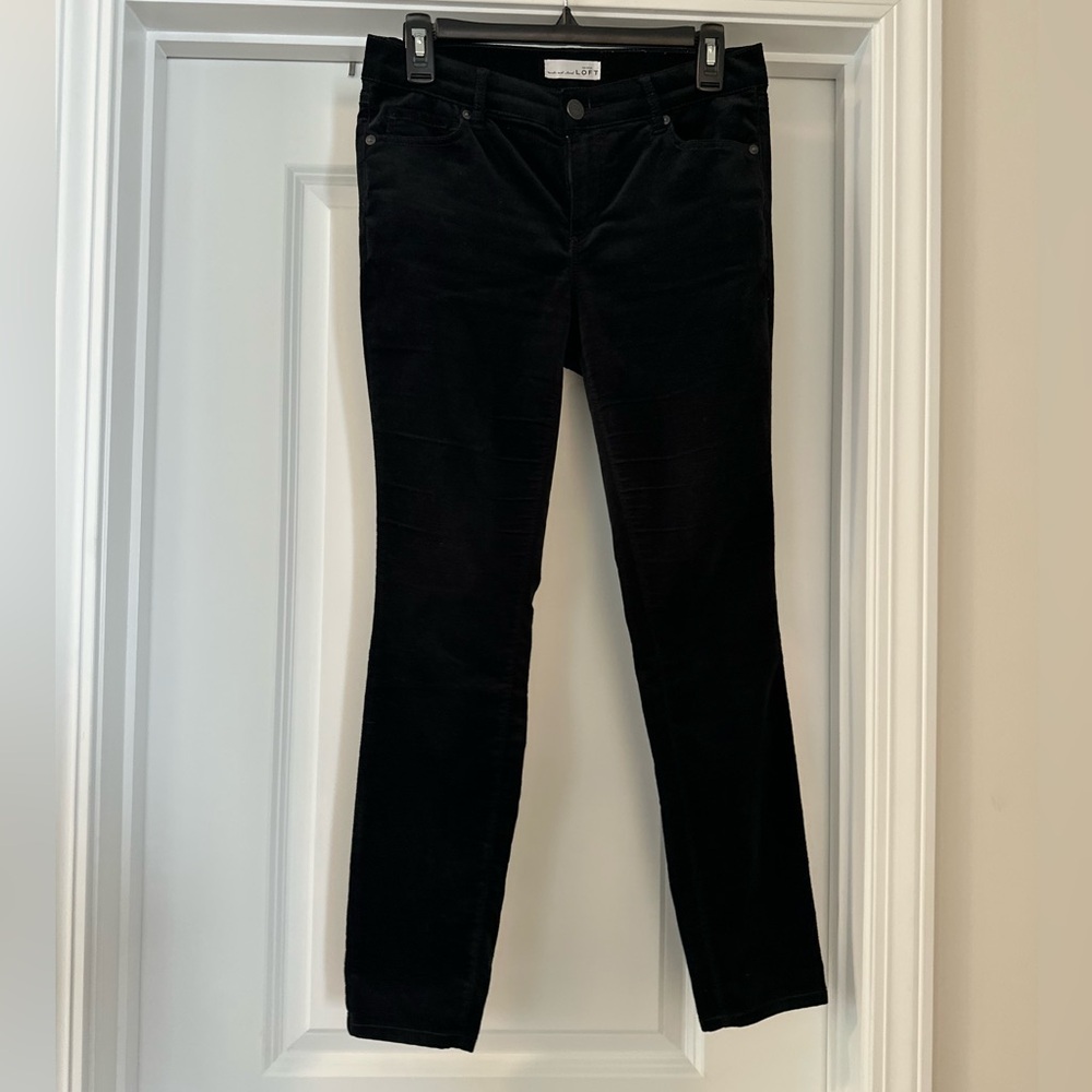 LOFT Black Corduroy Slim Pants